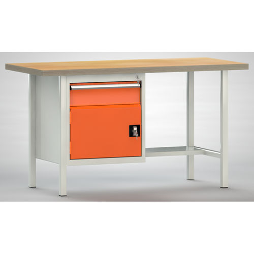 Banco da lavoro in faggio - WS118N-1500M40-E1681 - KLW LUTZ - per officina / a cassetti / a 2 porte