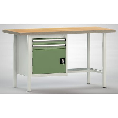 Banco da lavoro in faggio - KLW LUTZ - per officina / 2 cassetti / a 2 porte
