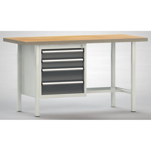 Banco da lavoro in faggio - WS118N-1500M40-E7025 - KLW LUTZ - per officina / 4 cassetti / metallico