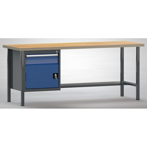 Banco da lavoro in faggio - WS118N-2000M40-E1681 - KLW LUTZ - per officina / a cassetti / con ripiani