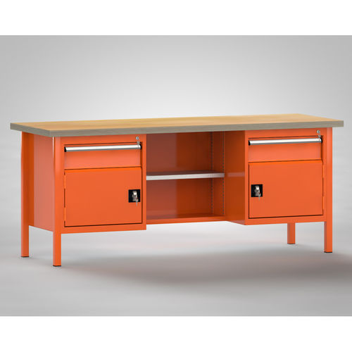 Banco da lavoro in faggio - WS213E-2000M40-E2001 - KLW LUTZ - per officina / 2 cassetti / a 2 porte