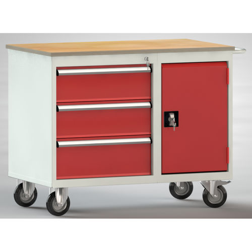 Banco da lavoro in faggio - WS824N-1000M20-E1001 - KLW LUTZ - per officina / 3 cassetti / mobile