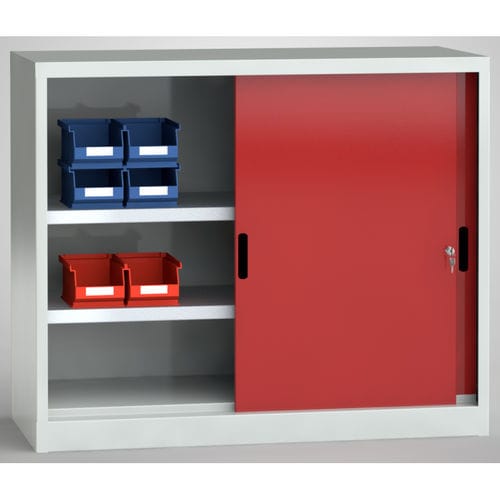 Armadio da ufficio - 7SN-QL1000TB-1012XRB - KLW LUTZ - a pavimento / a porte scorrevoli / a ripiani