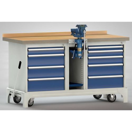 Banco da lavoro in faggio - WP782N-1500M45-E0012 - KLW LUTZ - per officina / a cassetti / multi-cassetti