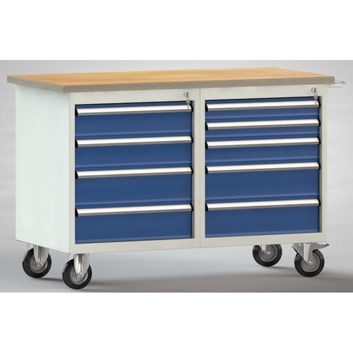 Banco da lavoro in faggio - WP834N-1200M30-E7045 - KLW LUTZ - per officina / a cassetti / multi-cassetti