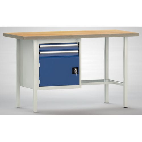 Banco da lavoro in faggio - WS118E-1500M40-E1691 - KLW LUTZ - per officina / 2 cassetti / a porta