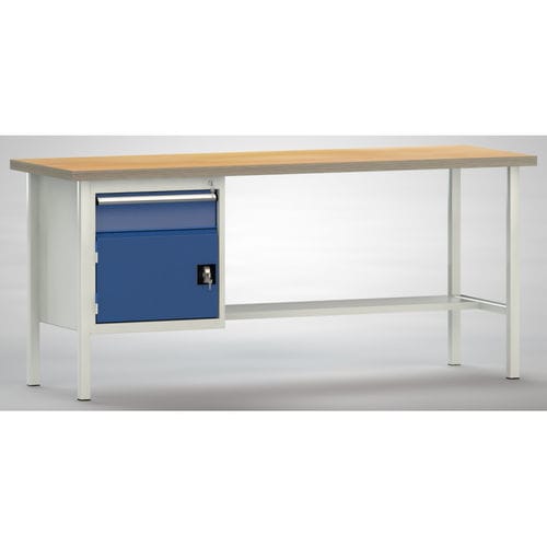 Banco da lavoro in faggio - WS118E-2000M40-E1681 - KLW LUTZ - per officina / a cassetti / a porta