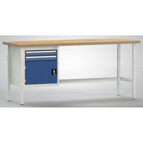 Banco da lavoro in faggio - WS118E-2000M40-E1691 - KLW LUTZ - per officina / interamente saldato / 2 cassetti