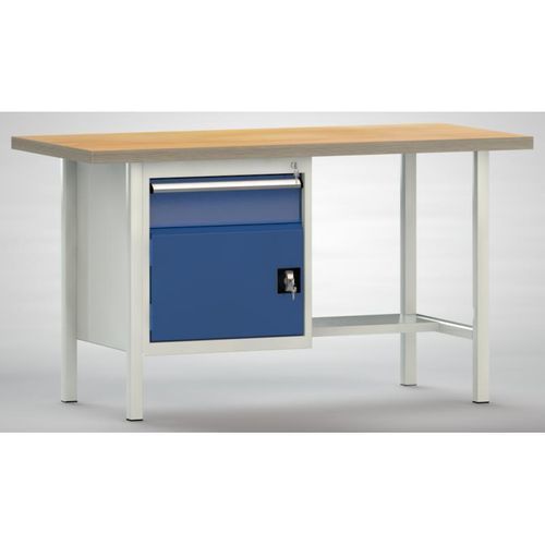 Banco da lavoro in faggio - WS118N-1500M40-E1681 - KLW LUTZ - per officina / a cassetti / a porta