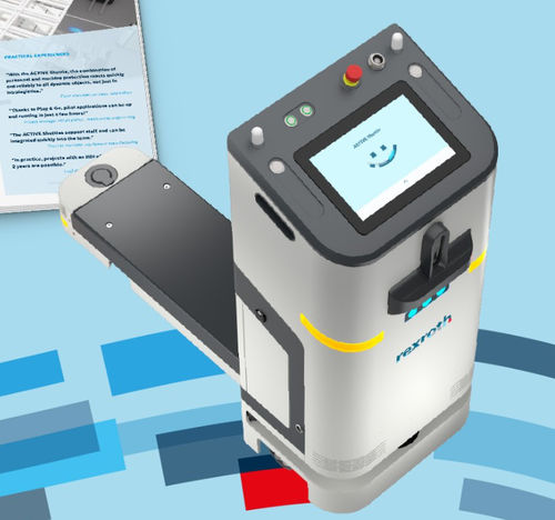 Robot mobile autonomo (AMR) da trasporto - ACTIVE Shuttle - Bosch Rexroth Components for Mobile Robotics - a guida laser