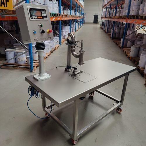 Riempitrice semiautomatica - Liquid Table - Gravifill - per bottiglie / per barattoli e vasetti / per lattine