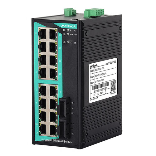 Switch Ethernet non gestibile - MIEN2218-2F series - Maisvch - 18 porte / su guida DIN / integrato