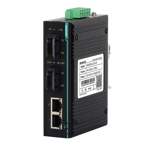 Switch Ethernet non gestibile - MIEN2204-2F series - Maisvch - 4 porte / di livello 2 / su guida DIN