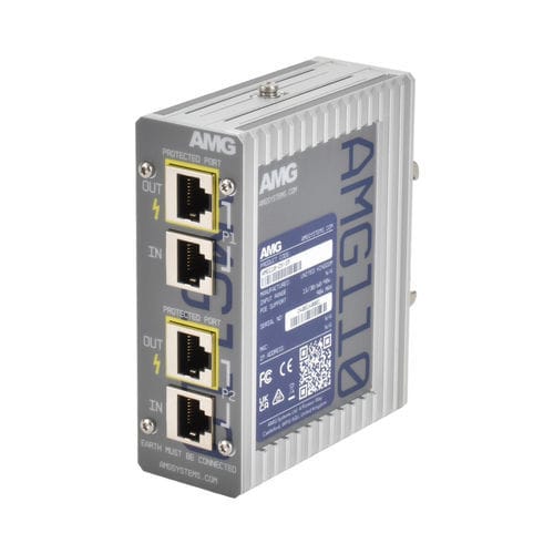 Limitatore di sovratensione di alimentazione Ethernet - AMG110-2X-SP - AMG Systems - compatto / RJ45 / su guida DIN