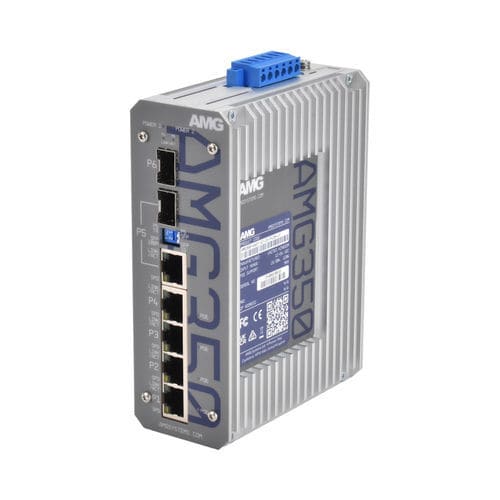 Switch Ethernet non gestibile - AMG350-4GAT-1C-1S-P120-LV - AMG Systems - 6 porte / su guida DIN / a parete