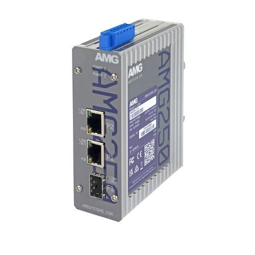Convertitore di media - AMG250-2GBT-1S-P180 - AMG Systems - Ethernet / Ethernet gigabit / su guida DIN