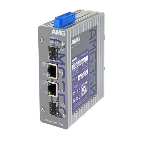Switch Ethernet non gestibile - AMG350-2GAT-2S-P60 - AMG Systems - 4 porte / Ethernet gigabit / su guida DIN