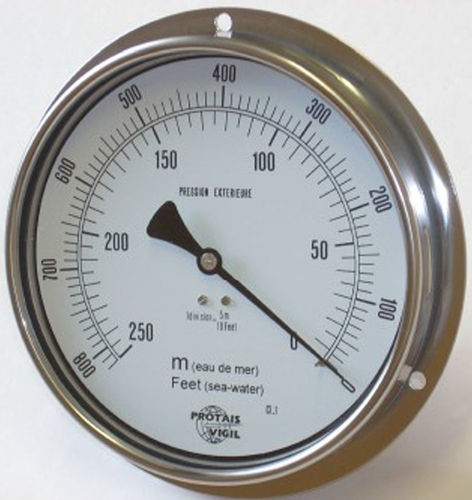 Manometro con quadrante - MAXPE - PROTAIS-VIGIL  HYDROPNEU TECHNOLOGIC - in acciaio inossidabile / per ossigeno / per il settore medico