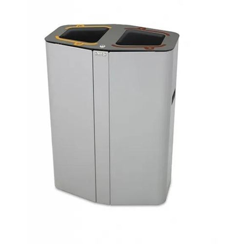 Contenitore per rifiuti in acciaio galvanizzato - T02E30 - Recycleoffice - per il riciclaggio / bloccabile / con impugnatura