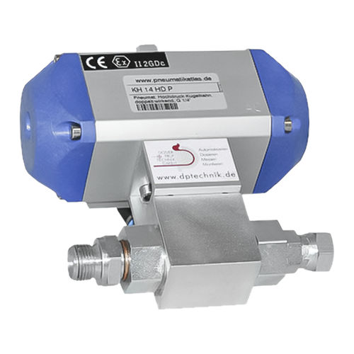Attuatore per valvola a sfera pneumatico - DP-K-008-00000 series  - Dosier- und Prüftechnik GmbH - rotativo / in acciaio inossidabile / a sfera