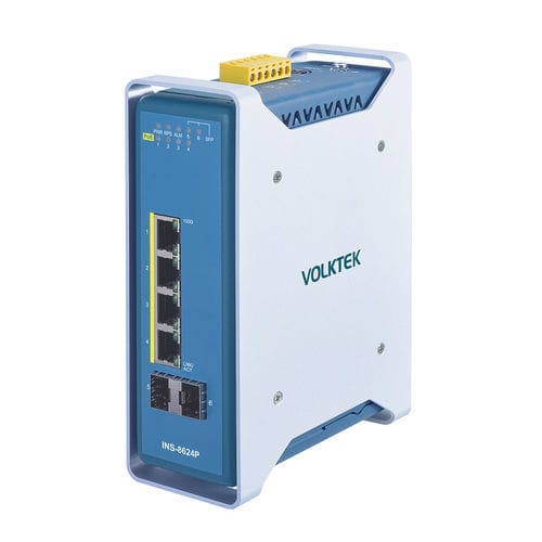 Switch Ethernet gestibile - INS-8624P - Volktek - 6 porte / su guida DIN / da interno