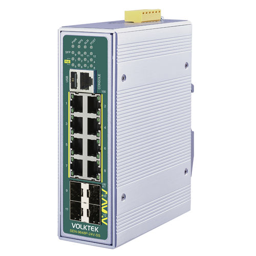 Switch Ethernet gestibile - SEN-9648P-24V-SS - Volktek - 12 porte / Ethernet gigabit / ProfiNet