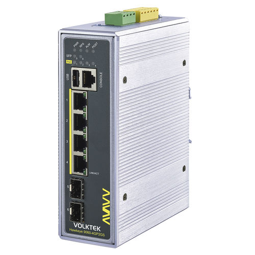 Switch Ethernet gestibile - 9060-4GP2GS series - Volktek - intelligente / 6 porte / su guida DIN
