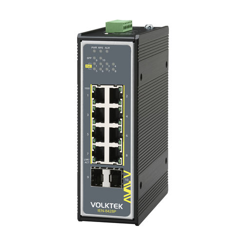 Switch Ethernet non gestibile - IEN-8428P-24V - Volktek - 10 porte / EtherNet/IP / con connessione wirelss