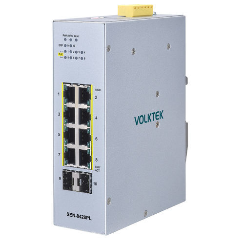 Switch Ethernet gestibile - SEN-8428PL-24V - Volktek - 8 porte / su guida DIN / DIP