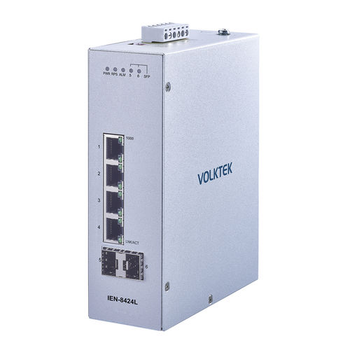 Switch Ethernet gestibile - IEN-8424L - Volktek - 4 porte / su guida DIN / DIP