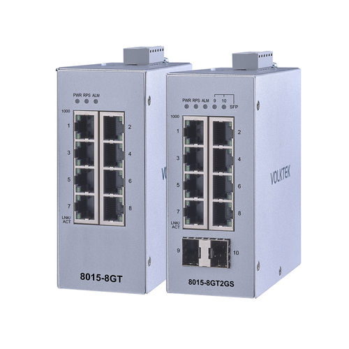 Switch Ethernet gestibile - 8015 series - Volktek - 8 porte / 10 porte / su guida DIN