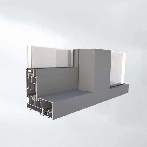 Profilo in alluminio - HST 60 - Alufar LLC - rettangolare / per porta scorrevole