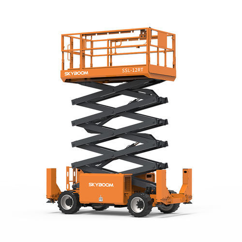 Piattaforma elevatrice a forbice su ruota - SSL-12RT - Changsha Skyboom Heavy Industry - semovente / con motore diesel / per cantiere navale