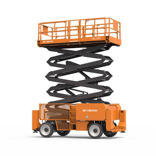 Piattaforma elevatrice a forbice su ruota - SSL-16RT - Changsha Skyboom Heavy Industry - semovente / con motore diesel / per cantiere navale