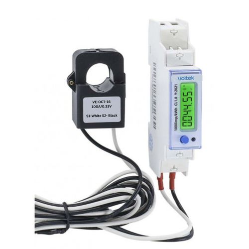 Contatore di energia elettrica su guida DIN - VE1D-CT - Voltek Energy Limited - monofase / Modbus / con display LCD