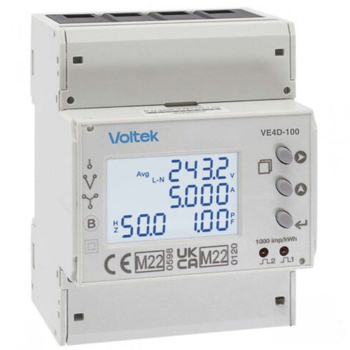 Contatore di energia elettrica su guida DIN - VE4D-100 - Voltek Energy Limited - monofase / trifase / uscita ad impulsi