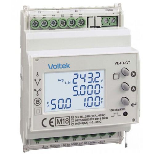 Contatore di energia elettrica multifunzione - VE4D-CT - Voltek Energy Limited - trifase / su guida DIN / Modbus