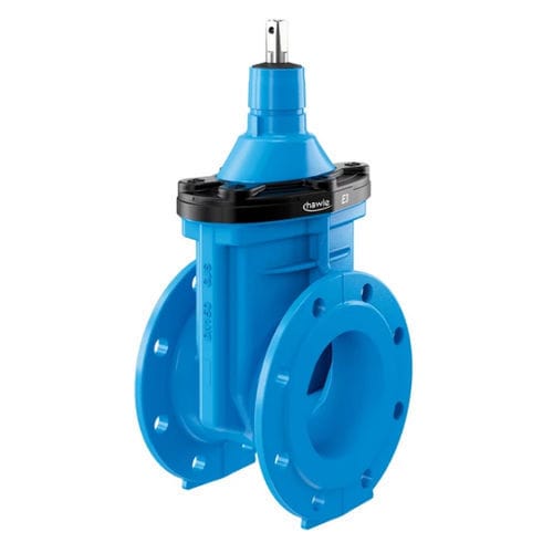 Valvola a saracinesca - 4060E3 - Hawle - con volante / per acqua / con doppia flangia