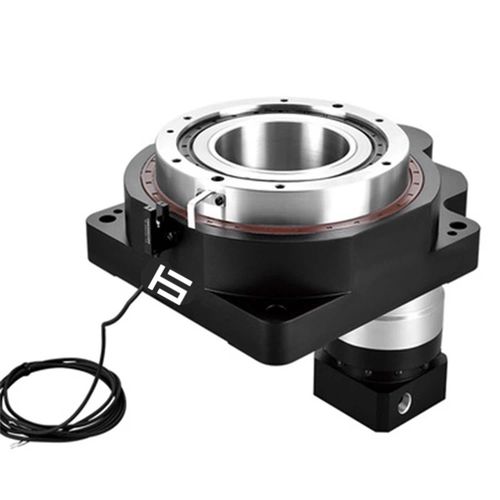 Tavola rotante forata - HRT200JS-100-SV2 - Hansheng Automation (Dongguan) Co., Ltd. - azionata a motore / orizzontale