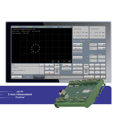 Interfaccia software per punzonatrice CNC - XY Punch - Radonix Technology - 2 assi