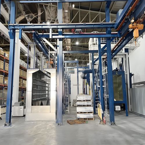 Linea di verniciatura a polvere verticale - Xiangyang Jingtu Anti corrosion Materials Co., Ltd - automatica / continua