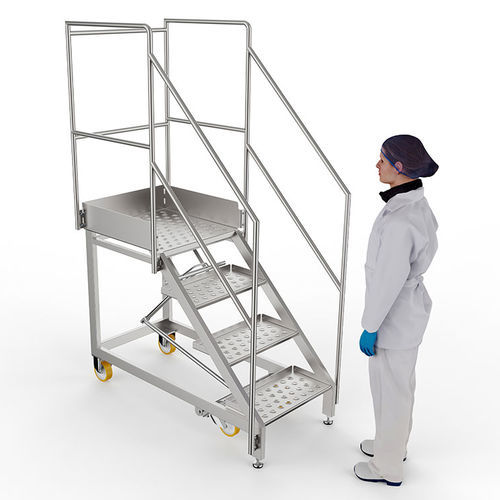 Scala da appoggio in acciaio inossidabile - 513/006503-USA - CM Process Solutions LLC - a piattaforma / mobile / a scomparsa