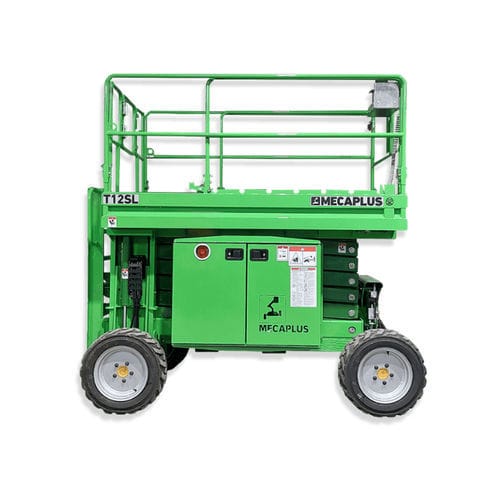 Piattaforma elevatrice a forbice autolivellante - T12SL - Mecaplus - su ruota / con alimentazione a batteria / con motore diesel
