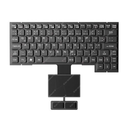 Tastiera ad incastro - K-TEK-M290-134-FN-BL-FC-KC-DM+TP85-DML+2K - Key Technology Rugged System Limited - contatto carbonio / con mouse integrato a due tasti / 87 tasti