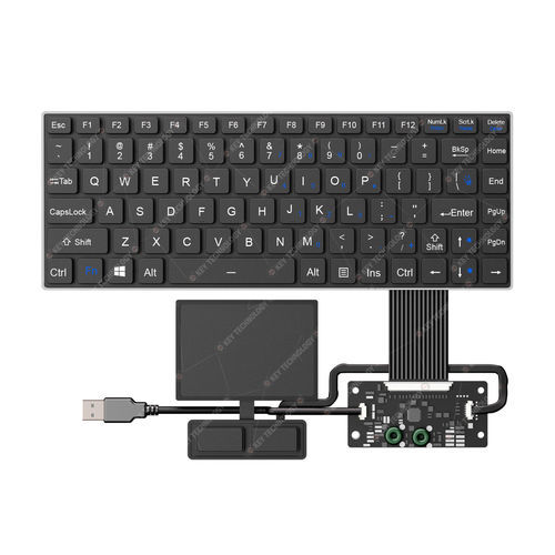 Tastiera ad incastro - K-TEK-V285-FN-BL-FC-SC-ANA-151B-DWP+TP85+2K - Key Technology Rugged System Limited - con interruttori a forbice / 86 tasti / con mouse integrato a due tasti
