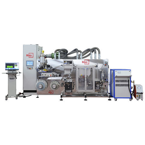 Sistema di rivestimento e laminazione a base di resina epossidica - MK-EPX-180 - Biko Meccanica Srl - rivestita di abrasivo / per nastro stretto / con sistema di polimerizzazione a UV