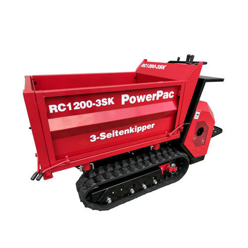 Mini dumper cingolato - RC1200-3SK - PowerPac Baumaschinen GmbH - a benzina / a scarico laterale / con benna elevatrice