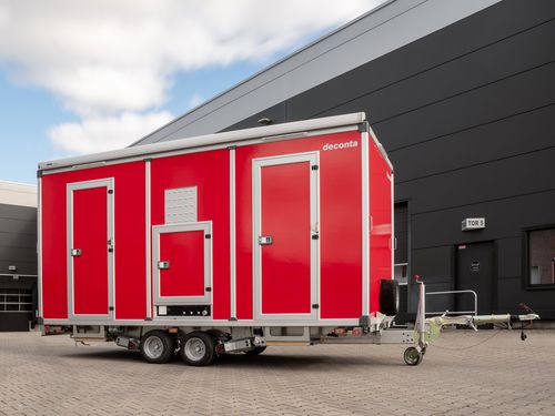 Rimorchio porta-attrezzi - C5000 FW  - deconta GmbH - per cabina di decontaminazione / a 2 assi / largo