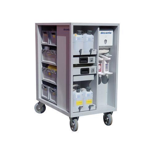Carrello di pulizia - deconta GmbH - in plastica / a ripiani / portarifiuti