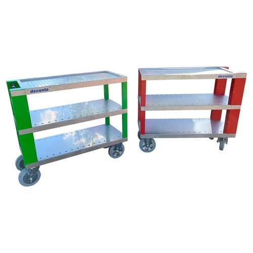 Carrello di stoccaggio - deconta GmbH - in alluminio / 3 livelli / a ingranaggi